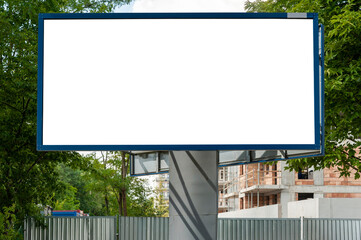 Advertising billboard mock-up infront of the construction site