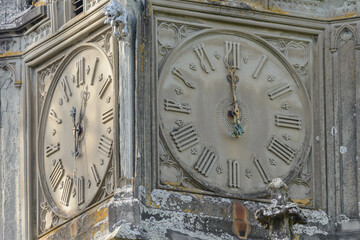 Historic church tower clock, germany