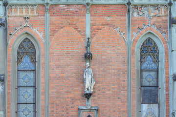 Neo Gothic brick facade, Rosenkranzkapelle Lindau, germany