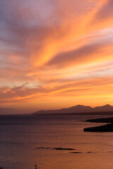 Naklejka na ściany i meble Beautiful sunset at Del Reducto beach, Lanzarote, Canary Islands