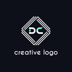 creative letter dc for logo company design