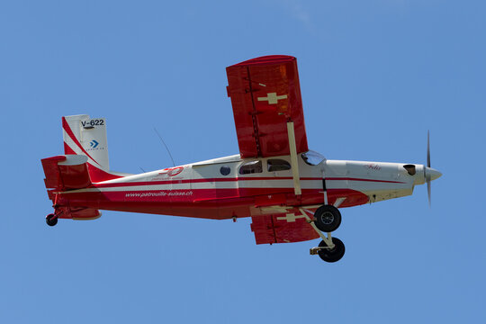 Payerne, Switzerland - September 2, 2014: Swiss Air Force Pilatus PC-6 Porter aircraft V-622.