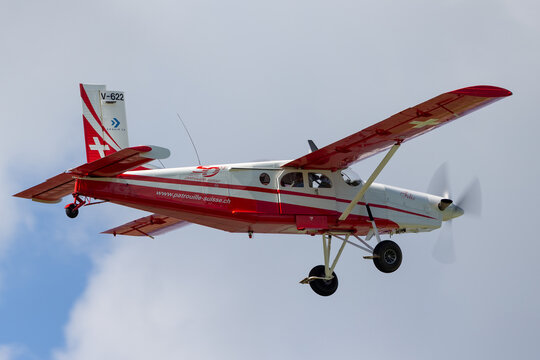 Payerne, Switzerland - September 2, 2014: Swiss Air Force Pilatus PC-6 Porter aircraft V-622.