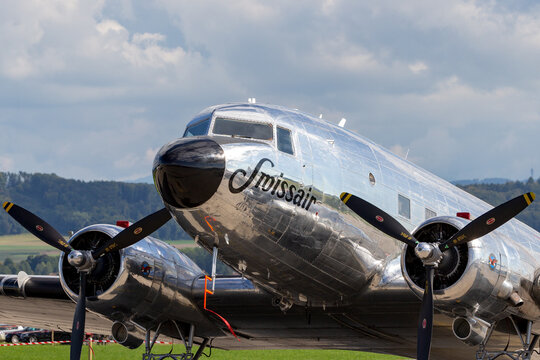 Payerne, Switzerland - September 2, 2014: Douglas DC-3C vintage airliner N431HM.