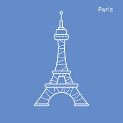 Eiffel tower line icon, Paris symbol vector illustration.