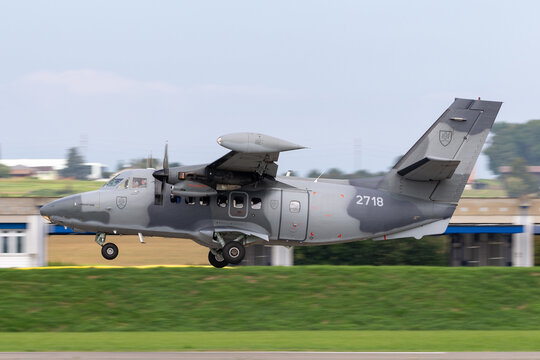 Payerne, Switzerland - September 4, 2014: Slovak Republic Air Force (Slovakian Air Force) Let L-410 twin engine utility aircraft.