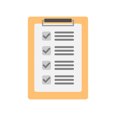 Clipboard with checklist, todo check list. minimal vector illustration