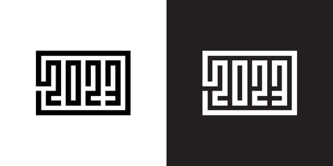 Obraz premium Happy new year 2023 logo set, vector illustration