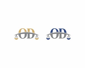 Letters OD Logo With Scale of Justice Logo Icon 001