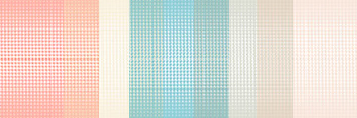 Blank background with light colorful rainbow stripes with halftone texture.