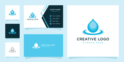 Vector graphic of water drop logo design template