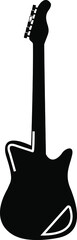 Isolated icon, shape electric guitar outline telecaster