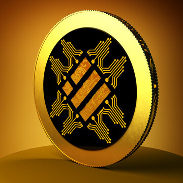 Gold Electronic Cryptocurrency Binance Coin Still Life