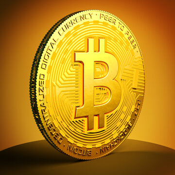 Gold Electronic Cryptocurrency Bitcoin Still Life