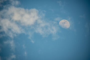 moon in the sky and clouds