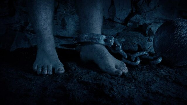 Man In Chains In The Dark
