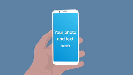 Hand holding smartphone vector 