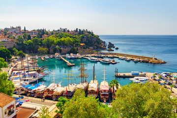 Fototapeta na wymiar Old Antalya Marina in Kaleici, Antalya, Turkey