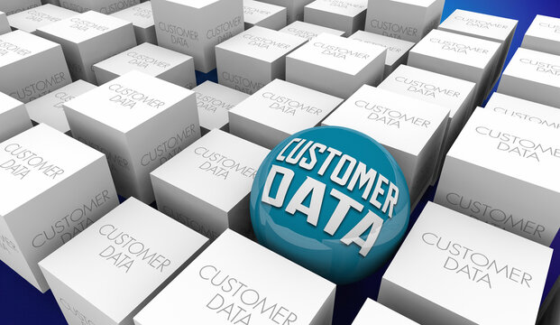 Customer Data Pool Private Consumer Information Privacy Security 3d Illustration