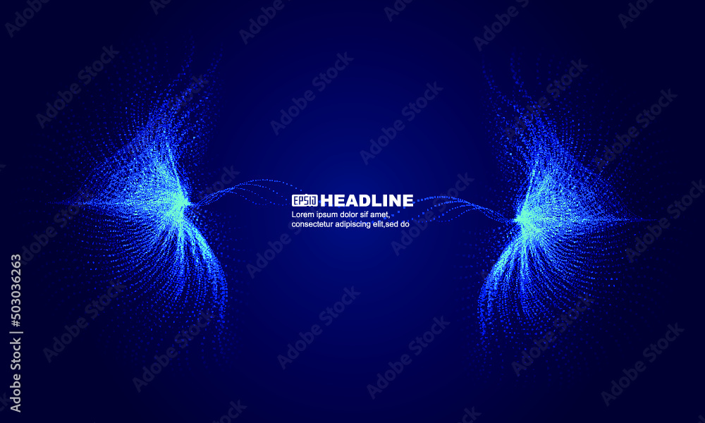 Aufkleber divergent particle flow internet technology big data vector poster background