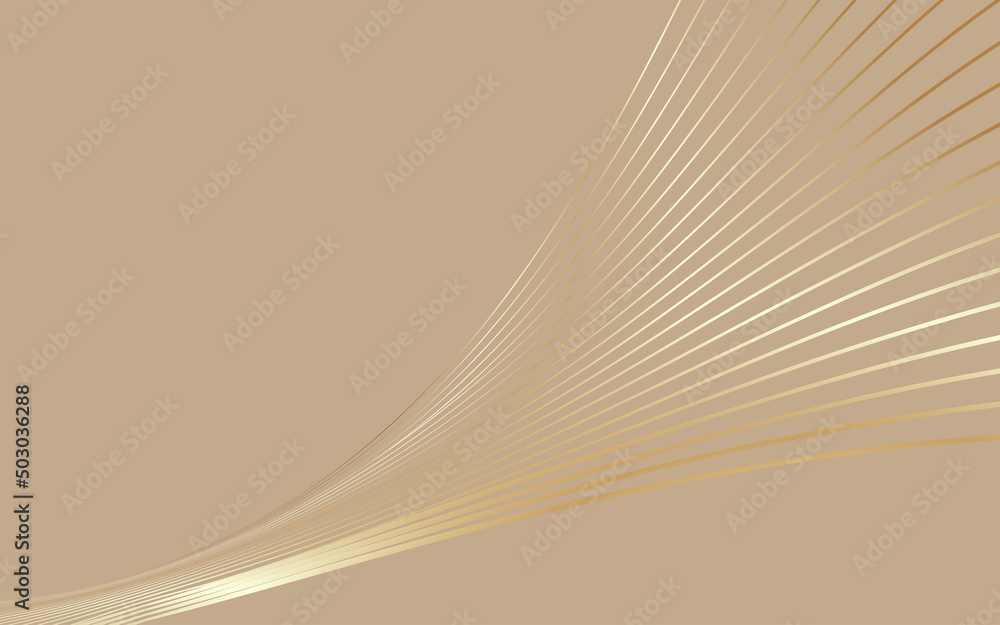 Poster golden curved smooth lines abstracted vector background