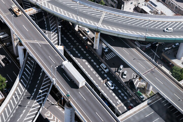 大阪市の高速道路 - obrazy, fototapety, plakaty