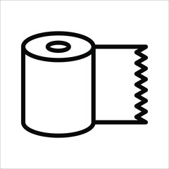 Tissue icon. Flat thin line illustration. Runny nose, rhinitis, napkin. Flu and symptoms concept on white background