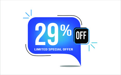 29% off blue balloon. Wholesale buy and sell banner. Limited special offer.