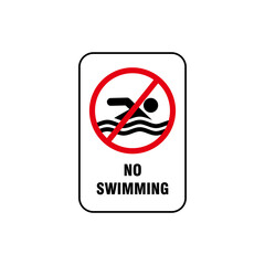 no swimming prohibition sign illustration vector, no swimming allowed symbol