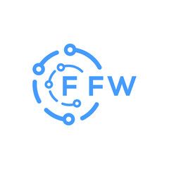 FFW technology letter logo design on white  background. FFW creative initials technology letter logo concept. FFW technology letter design.