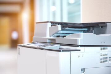 Copier printer, Close up the photocopier or photocopy machine office equipment workplace for...