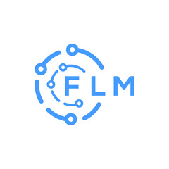 FLM technology letter logo design on white  background. FLM creative initials technology letter logo concept. FLM technology letter design.