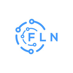 Fototapeta premium FLN technology letter logo design on white background. FLN creative initials technology letter logo concept. FLN technology letter design.