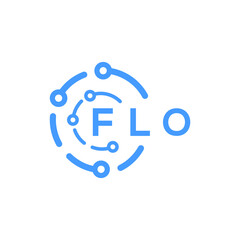 FLO technology letter logo design on white  background. FLO creative initials technology letter logo concept. FLO technology letter design.