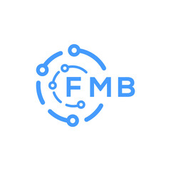 FMB technology letter logo design on white  background. FMB creative initials technology letter logo concept. FMB technology letter design.