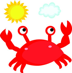 Cute little crab vector clipart