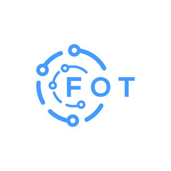 FOT technology letter logo design on white  background. FOT creative initials technology letter logo concept. FOT technology letter design.
