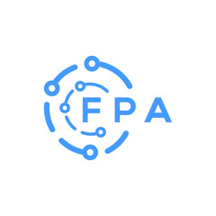 FPA technology letter logo design on white  background. FPA creative initials technology letter logo concept. FPA technology letter design.

