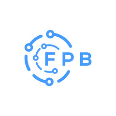FPB technology letter logo design on white  background. FPB creative initials technology letter logo concept. FPB technology letter design.
