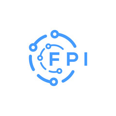FPI technology letter logo design on white background. FPI creative initials technology letter  logo concept. FPI technology letter design.
