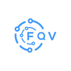 FQV technology letter logo design on white  background. FQV creative initials technology letter logo concept. FQV technology letter design.
