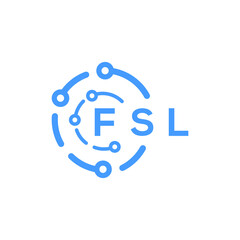 FSL technology letter logo design on white  background. FSL creative initials technology letter logo concept. FSL technology letter design.
