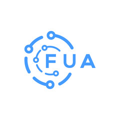 FUA technology letter logo design on white  background. FUA creative initials technology letter logo concept. FUA technology letter design.
