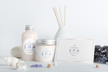 Cosmetic SPA Branding mock-up. Place your design