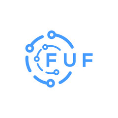 FUF technology letter logo design on white  background. FUF creative initials technology letter logo concept. FUF technology letter design.
