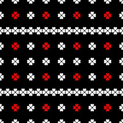 Ethnic endless Hearts shap. Black, white and orange background in Arabic, Islamic, Oriental style. Ethnic fabric Seamless. For paper, textile, ceramics design and Ethnic fabric.