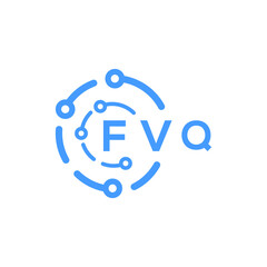 FVQ technology letter logo design on white  background. FVQ creative initials technology letter logo concept. FVQ technology letter design.
