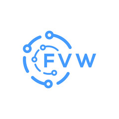 FVW technology letter logo design on white  background. FVW creative initials technology letter logo concept. FVW technology letter design.

