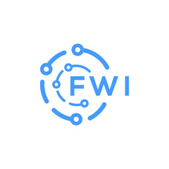 FWI technology letter logo design on white  background. FWI creative initials technology letter logo concept. FWI technology letter design.
