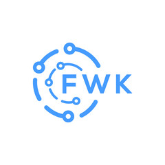 FWK technology letter logo design on white  background. FWK creative initials technology letter logo concept. FWK technology letter design.
